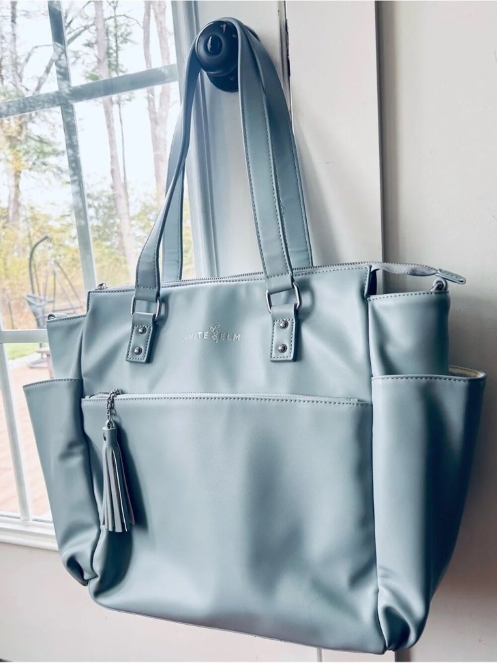 White Elm LIGHT BLUE Gemini Convertible Backpack Travel Tote Bag